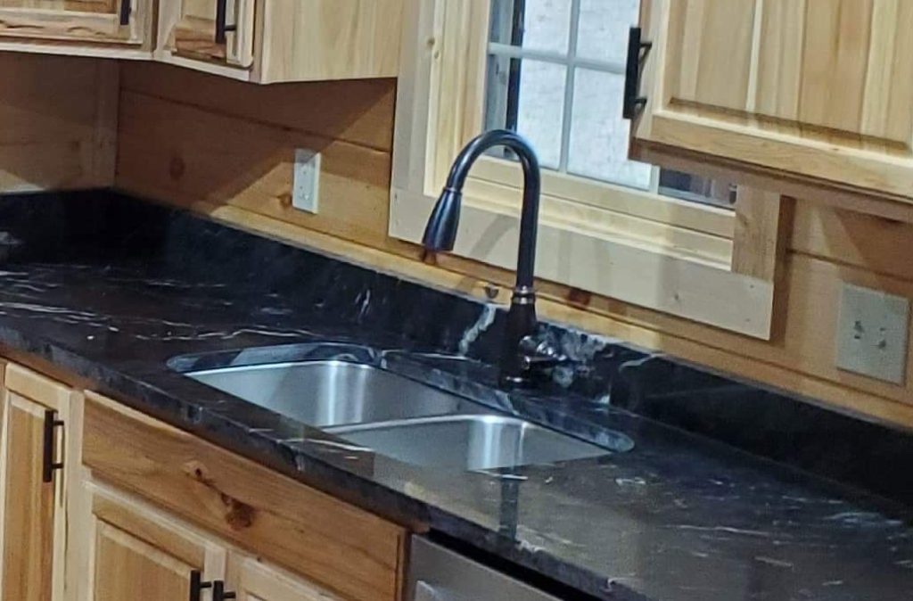 The timeless combination of black granite countertops